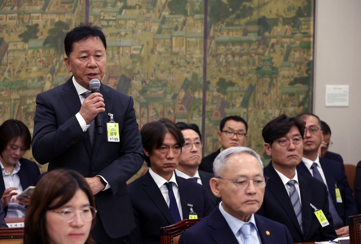 정해성 전 국가대표전력강화위원장이 24일 서울 여의도 국회에서 열린 문화체육관광위원회의 대한축구협회 등에 대한 현안질의에서 의원 질의에 답하고 있다. 2024.09.24. 뉴시스