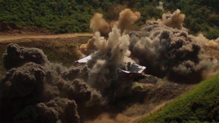 In 2015, a GBU-28 Bunker Buster dropped by a South Korean Air Force fighter plane hit the target during an integrated firepower destruction exercise conducted at the Seungbyeong Training Center in Pocheon, Gyeonggi Province. (Capture from Defense TV YouTube channel)