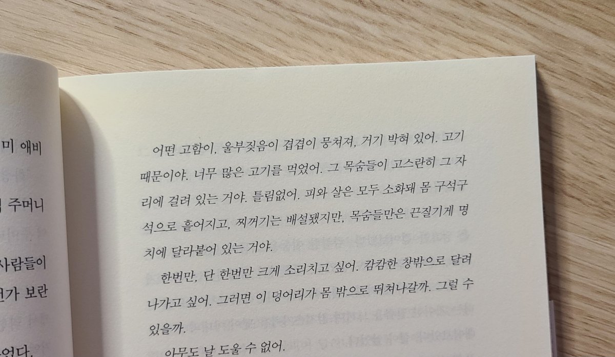 소설 ‘채식주의자’에는 등장인물 영혜의 독백이 이탤릭체로 서술된다.