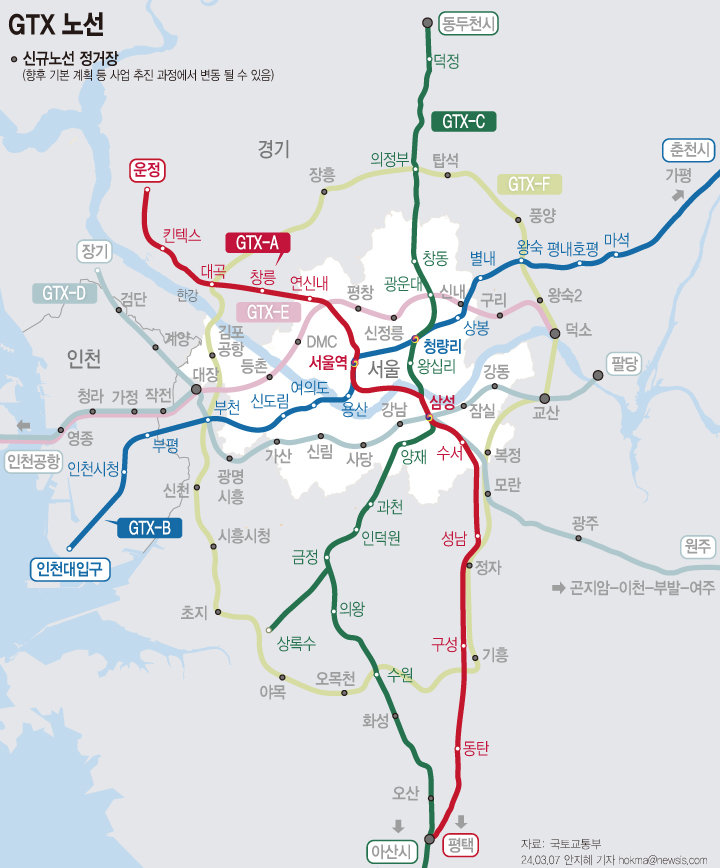 7일 국토교통부가 인천 송도에서 수도권광역급행철도 B노선(GTX-B) 착공 기념식을 개최했다. GTX B노선은 인천대입구역을 출발해 남양주 마석역까지 수도권 서남부와 동북부를 잇는 82.8km 길이 노선으로 14개 역이 모두 환승역으로 계획됐다.[서울=뉴시스]