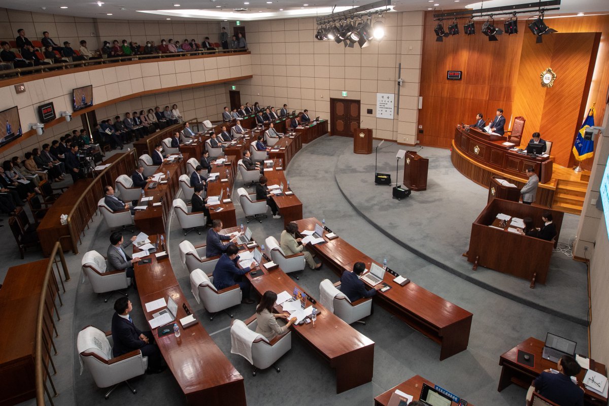 제268회 군산시의회 임시회 제1차 본회의 모습. 2024.10.14. 군산시의회 제공