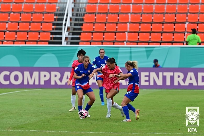 한국 여자 U17 대표팀이 미국에 0-5로 졌다.(대한축구협회 제공)