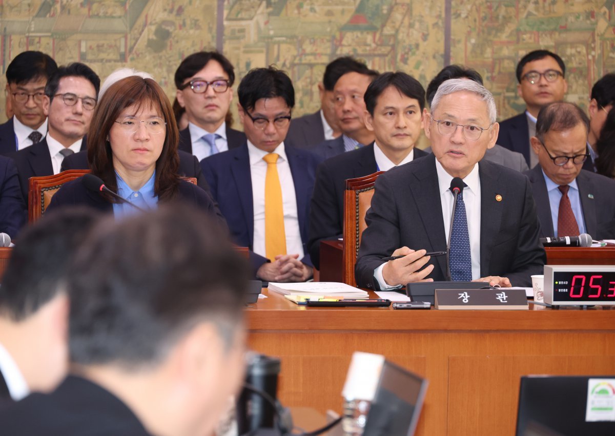 유인촌 문화체육관광부 장관이 24일 서울 여의도 국회에서 열린 문화체육관광위원회의 문화체육관광부 등 산하 공공기관 등 종합감사에서 의원 질의에 답하고 있다. 2024.10.24 [서울=뉴시스]