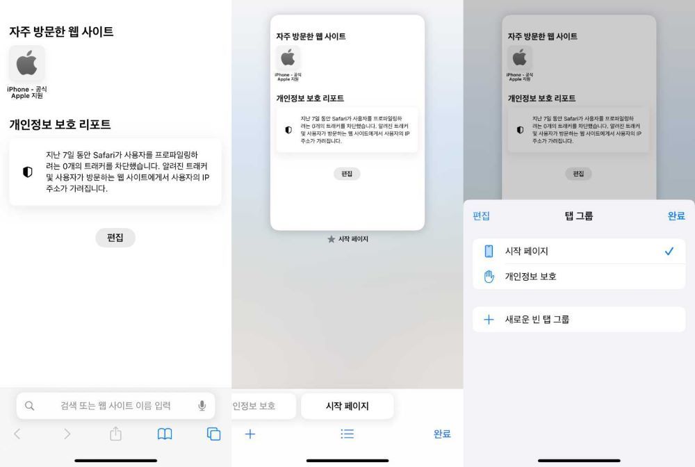 사파리 앱에서 시크릿 모드를 실행한 모습 / 출처=IT동아