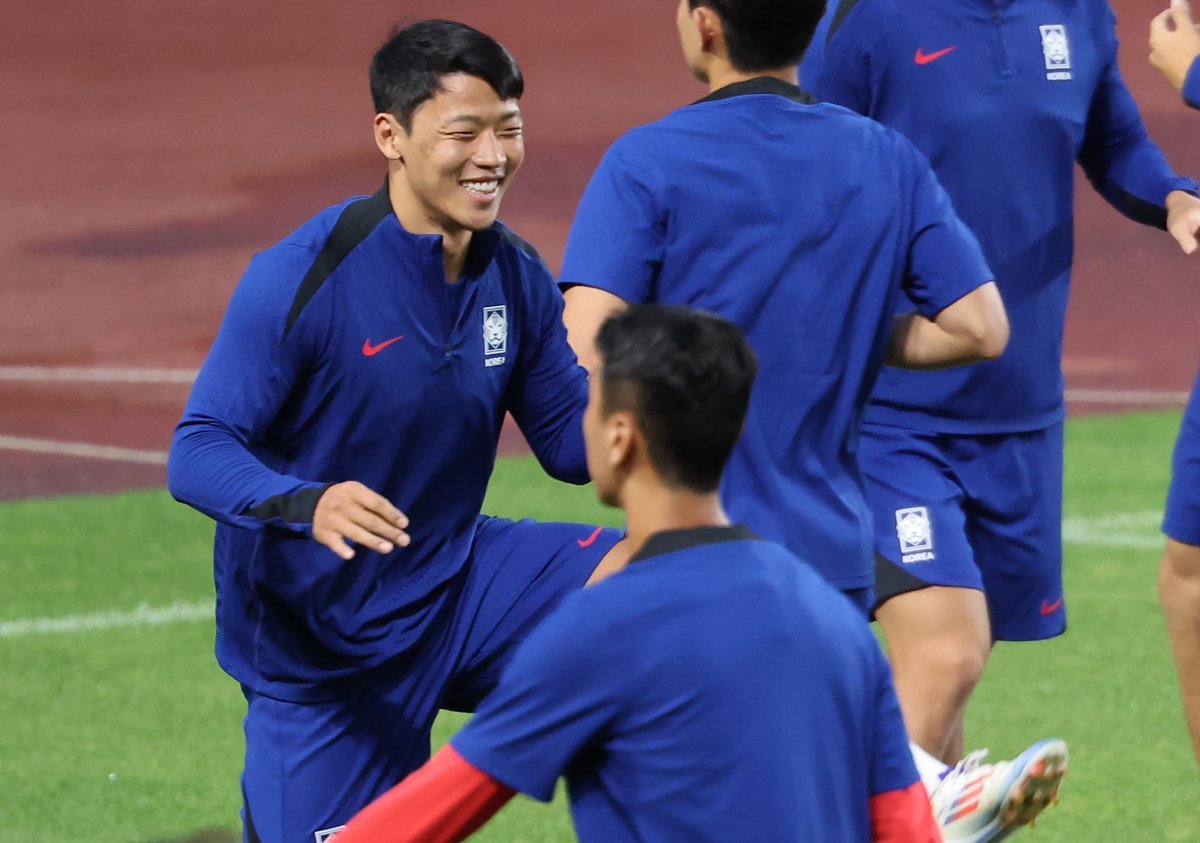 대한민국 축구 국가대표팀 황희찬이 지난 9월3일 오후 경기 고양시 고양종합운동장에서 훈련을 하고 있다.  2024.9.3 뉴스1