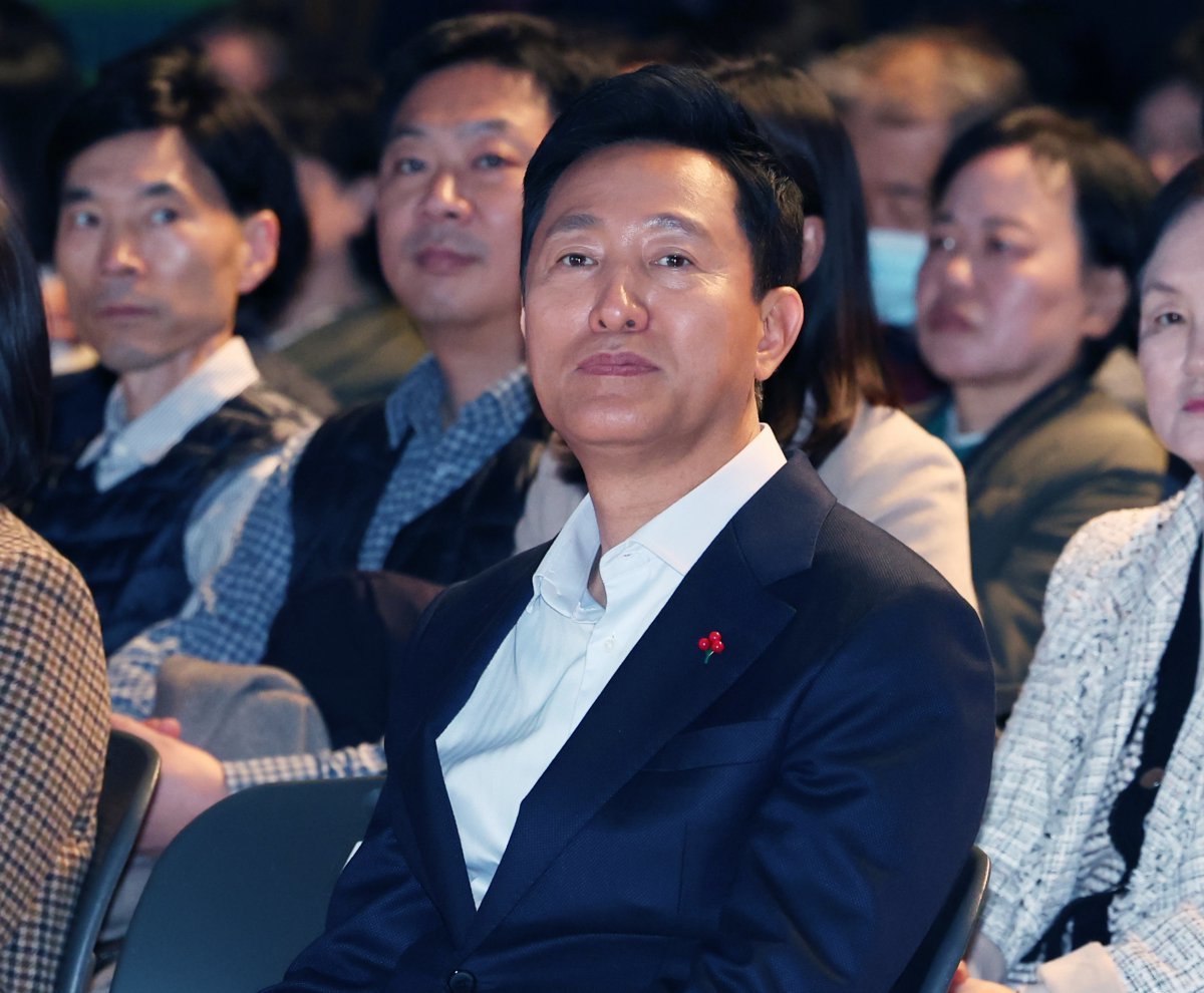 오세훈 서울시장이 2일 서울 중구 서울시청에서 열린 ‘2024 서울시 보람일자리 사업 성과 공유회’에 참석 하고 있다. 2024.12.2 뉴스1