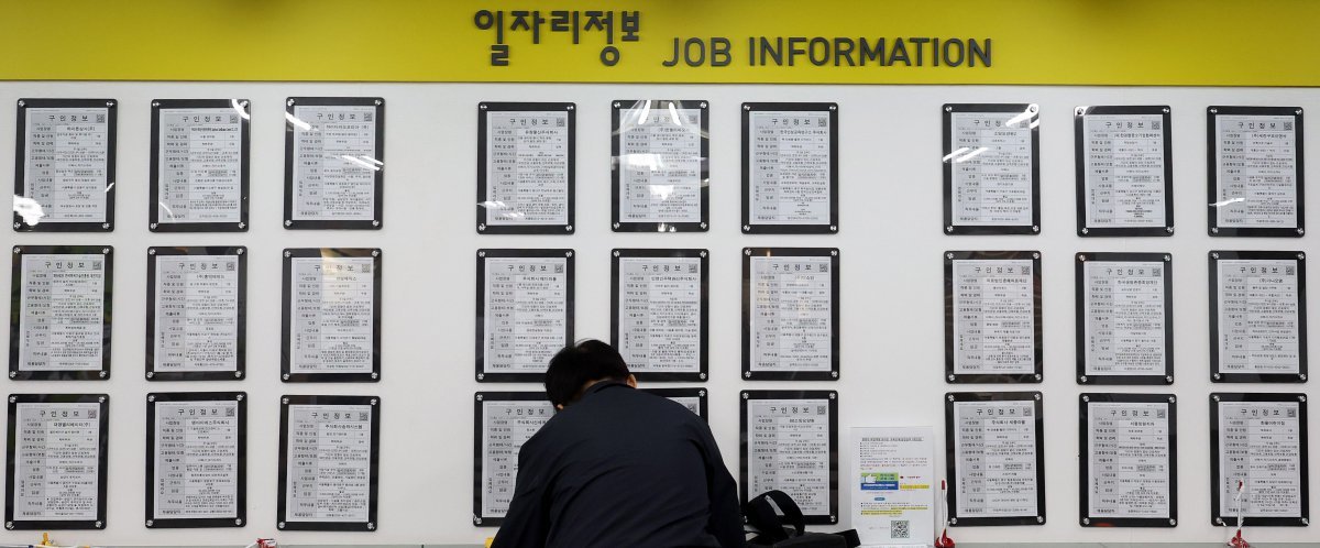 13일 오전 서울 마포구 서부고용복지플러스센터에서 일자리정보 게시판에 각 기업별 구인정보가 게시돼 있다. 

지난달 취업자 수가 1년 전보다 8만3000명 늘었다. 취업자 증가폭은 지난 7~9월 3개월 연속 10만명대를 이어갔지만 4개월 만에 10만명 아래로 내려 앉았다. 2024.11.13 [서울=뉴시스]