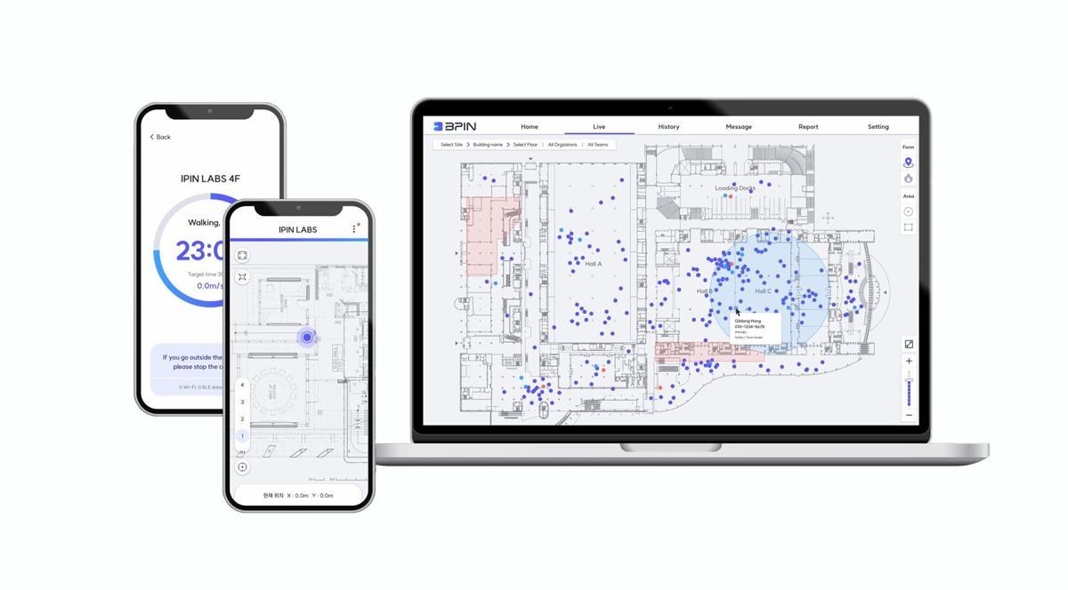 아이핀랩스가 개발한 실내 위치 추적 및 맵핑 솔루션이 작동하는 모습 / 출처=아이핀랩스