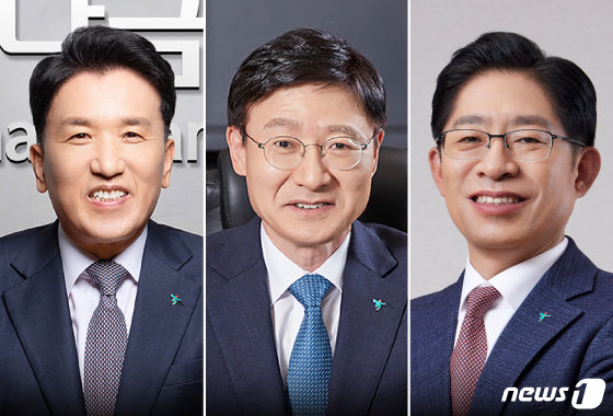 (왼쪽부터) 함영주 하나금융지주 회장, 이승열 하나은행장, 강성묵 하나증권 대표. ⓒ News1