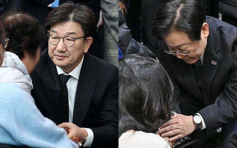 무릎 꿇고 눈물… 무안 현장 달려간 여야 지도부