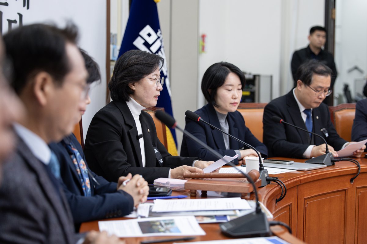 추미애 더불어민주당 윤석열 내란진상조사단장이 2일 오전 서울 여의도 국회에서 열린 윤석열내란진상조사단 회의에서 발언을 하고 있다. 2025.1.2/뉴스1