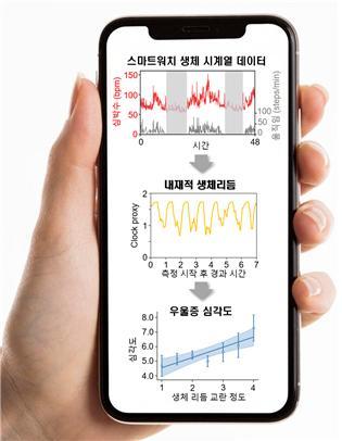 우울증 관련 증상 예측 연구 결과 모식도 (KAIST 제공)