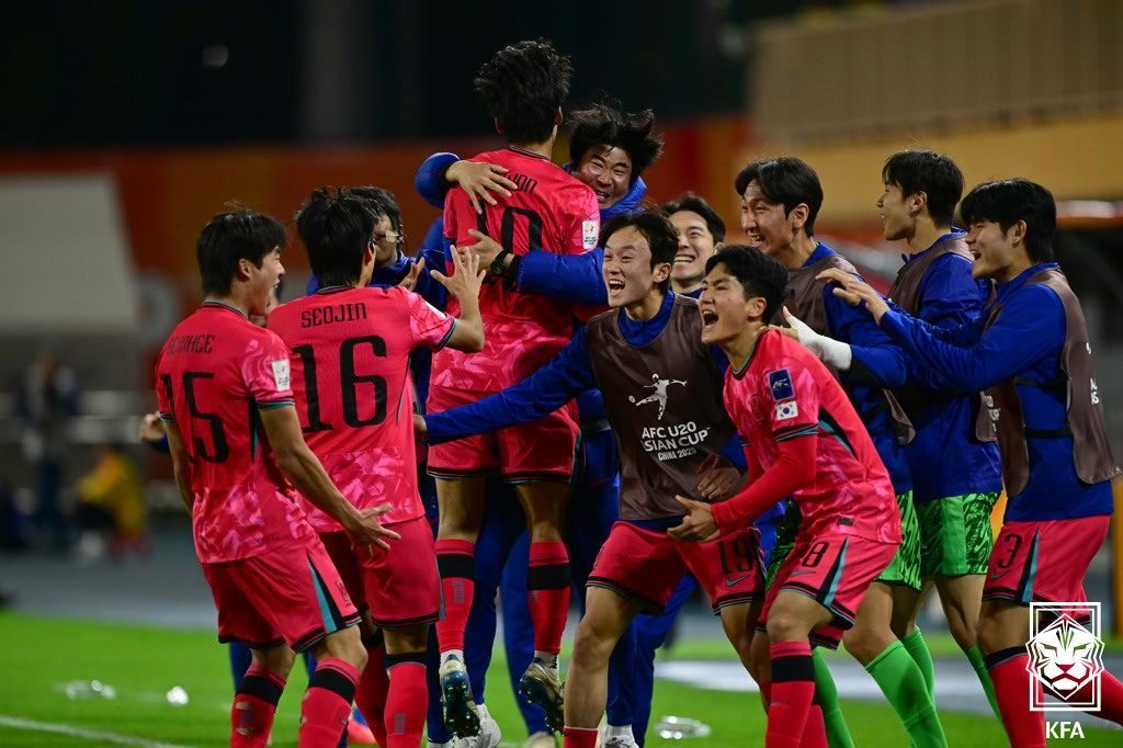 한국 U20 대표팀이 아시안컵 4강에 진출, U20 월드컵 본선 티켓을 획득했다. 대한축구협회 제공