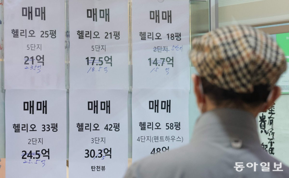 정부가 서울 강남·서초·송파·용산구 내 모든 아파트 단지를 토지거래허가구역으로 지정하기로 한 19일 송파구의 한 대단지 인근 공인중개업소에는 손으로 가격을 고친 매물 안내문들이 게시돼 있다. 며칠 전 집주인들이 호가를 높인 매물로, 지난달 토지거래허가구역 해제 이후 강남권 집값이 급등하면서 호가 상승 사례가 잇따랐다. 박형기 기자 oneshot@donga.com