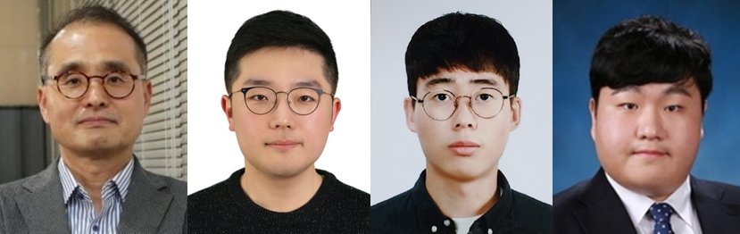 (왼쪽부터) 서울대학교 전기정보공학부 이정우 교수, 조태현 연구원, 주석훈 연구원, 한승엽 연구원