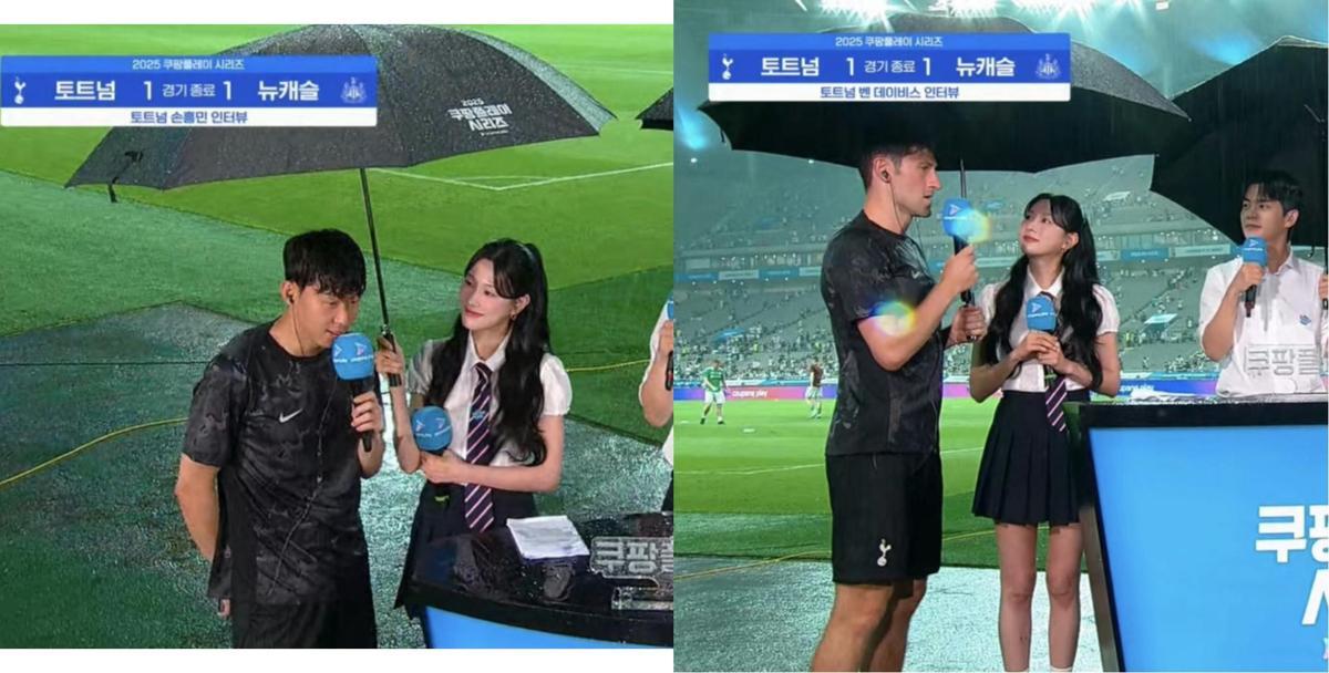 인터넷커뮤니티에 올라온 손흥민과 벤 데이비스가 인터뷰 하는 장면. 온라인커뮤니티 갈무리