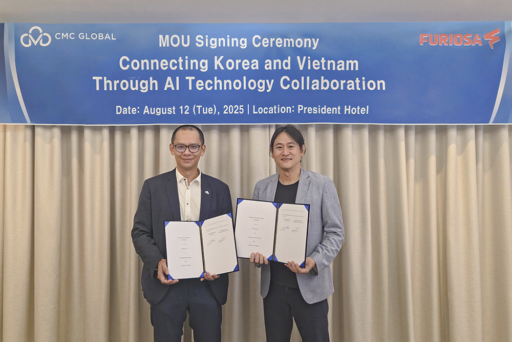 당 응옥 바오(Dang Ngoc Bao) CMC 글로벌 대표(좌)와 백준호 퓨리오사AI 대표(우) / 출처=퓨리오사AI