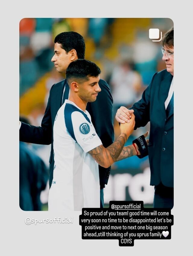 토트넘을 떠난 손흥민이 14일 슈퍼컵에서 패한 토트넘 선수들에게 위로의 메시지를 남겼다. 사진출처 손흥민 인스타그램