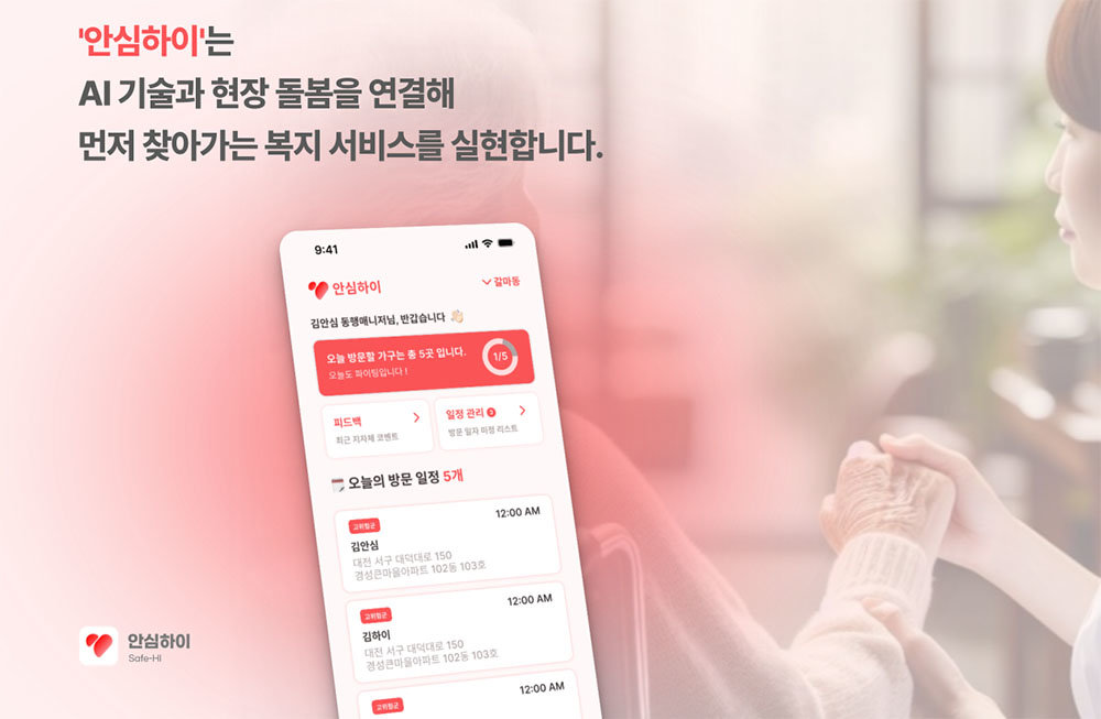 돌봄 업무 부담을 줄이는 안심하이 솔루션 / 출처=안심하이