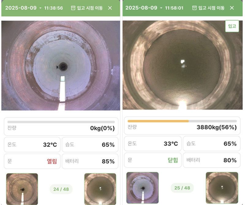 향후 신제품에 추가될 사료빈 이미지 표시 기능의 사례 / 출처=에임비랩