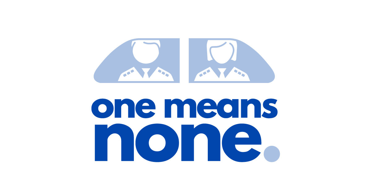 유럽지역 조종사 단체인 ECA(European Cockpit Association)에서 1인 승무 도입에 반대하며 ‘(조종사) 한 명은 (조종사가) 없는 것’이라는 의미의 로고. 출처 ECA