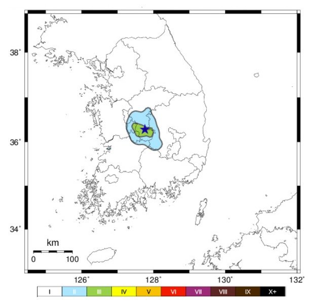 기상청 계기진도정보 갈무리