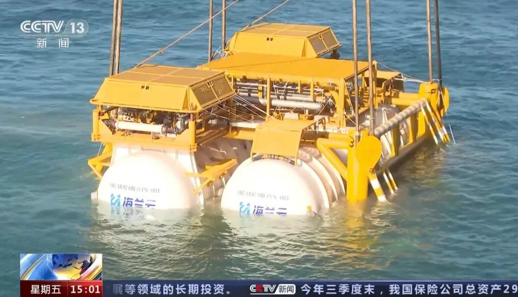 중국이 세계 최초로 구축한 수중 데이터센터의 모습. 중국중앙텔레비전(CCTV) 화면 캡처