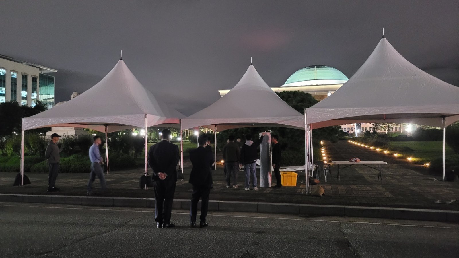 국민의힘이 양평군 공무원 분향소를 설치하기 위해 마련한 구조물. 국민의힘 제공