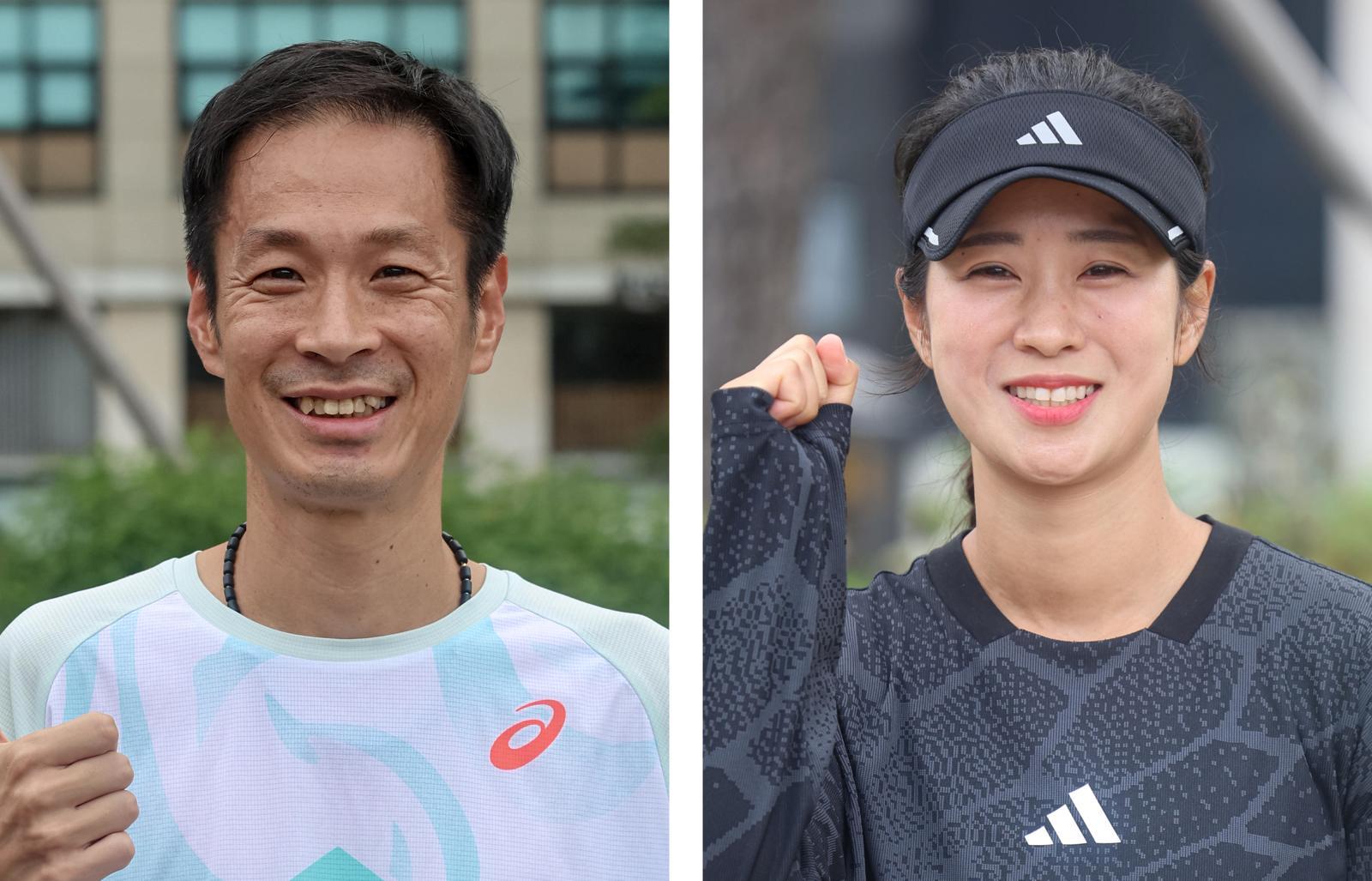 男 11㎞ 1위 김민준 씨(왼쪽), 女 11㎞ 1위 박유진 씨.