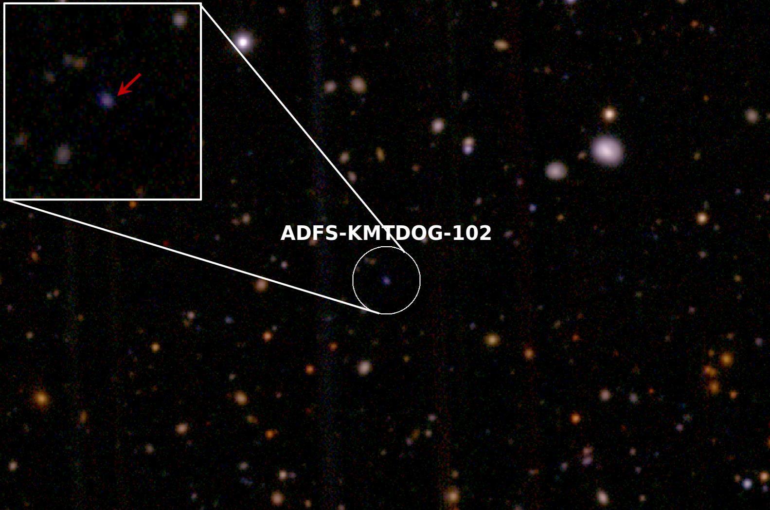 KMTNet 망원경에서 가시광으로 푸르게 관측된 천체 이미지(천문연 제공)