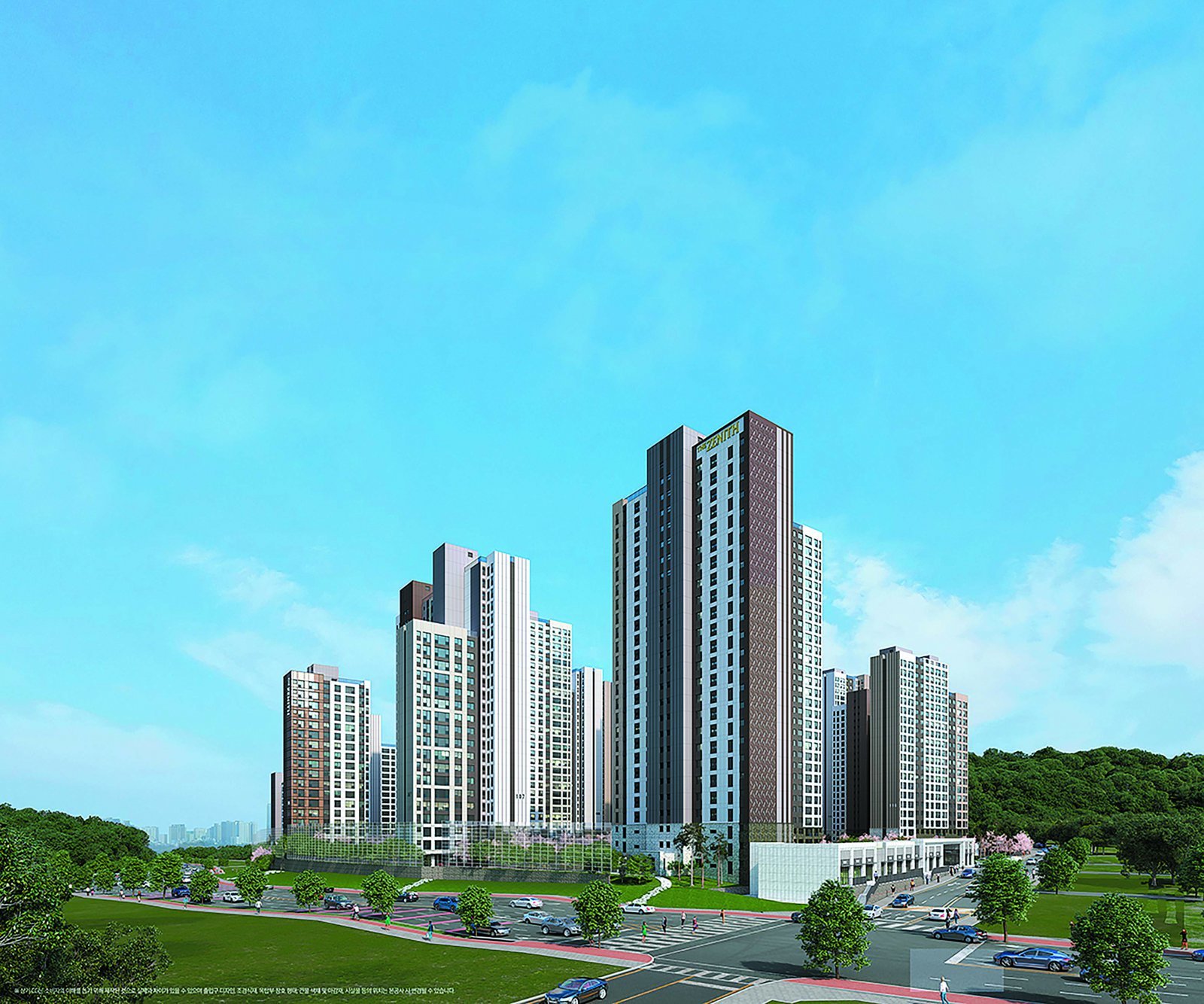 두산위브더제니스 청주 센트럴파크 투시도. 두산건설 제공