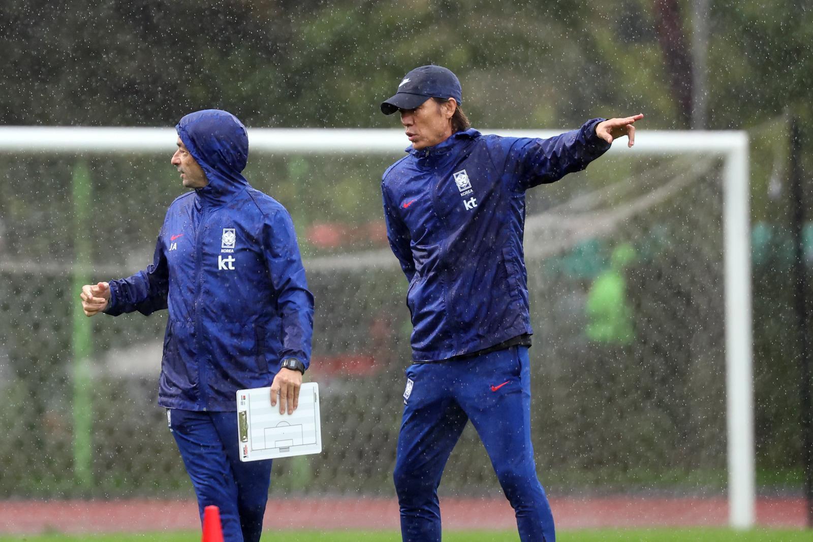대한민국 축구 남자 대표팀이 파라과이전에 대비해 훈련하고 있다. (출처=뉴스1)