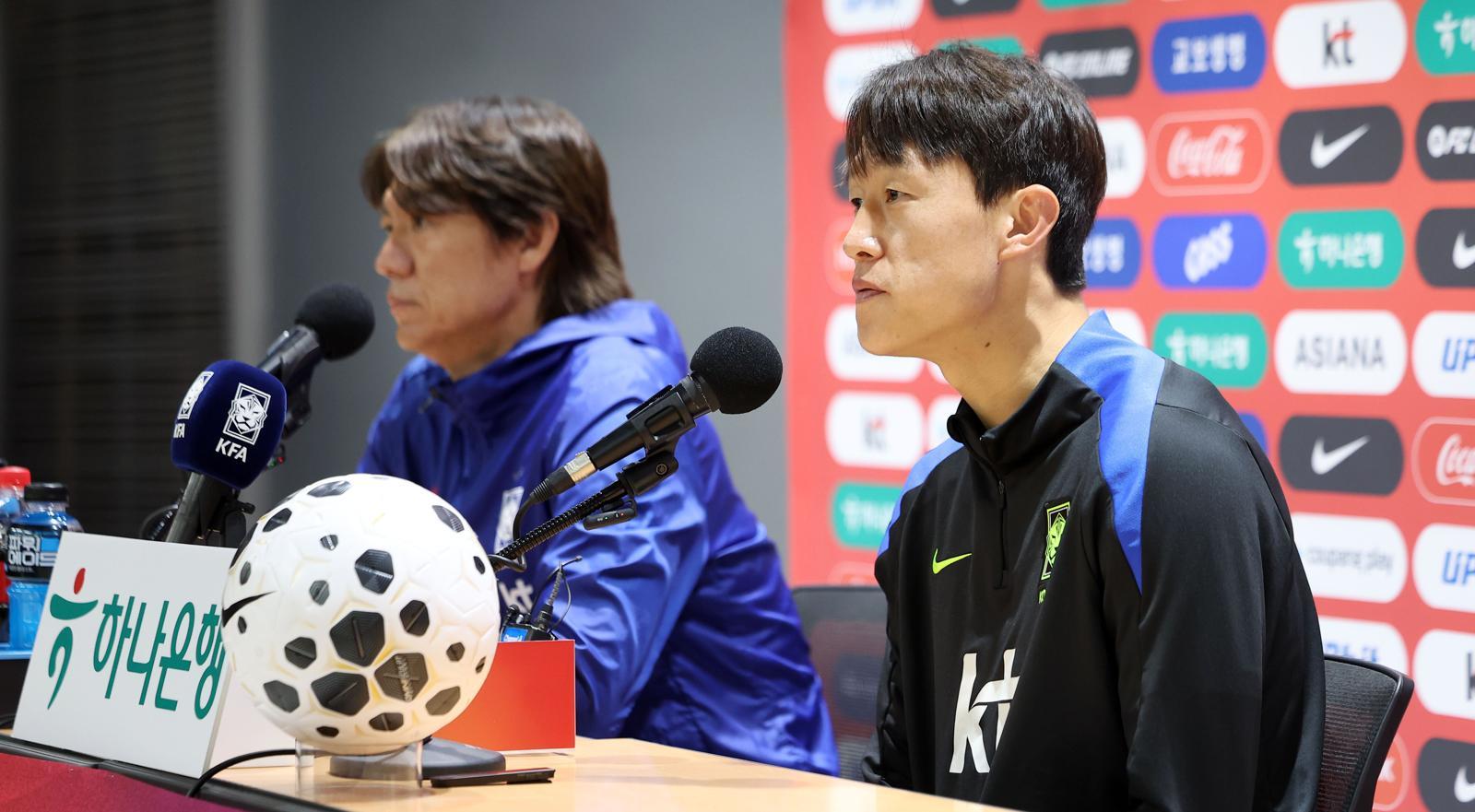 파라과이와 평가전을 앞둔 대한민국 축구대표팀 이재성이 13일 경기 고양시 고양종합운동장에서 기자회견을 하고 있다. 2025.10.13. 고양=뉴시스