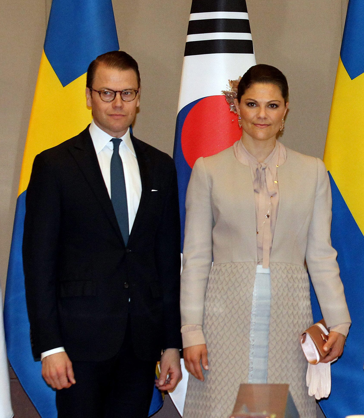 2015년 3월 24일 청와대에 방문한 빅토리아 스웨덴 왕세녀 부부. 2015.3.24 청와대사진기자단