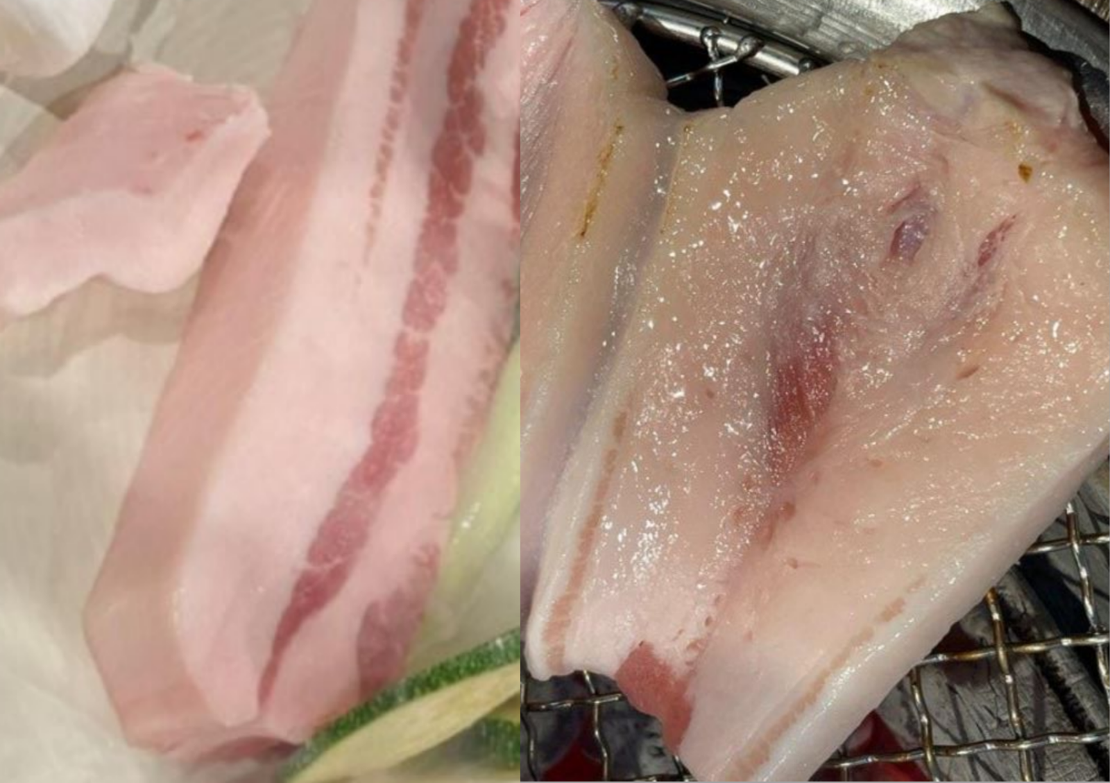 제주도에서 제보된 비계가 많은 삼겹살. 사진=보배드림 온라인 커뮤니티