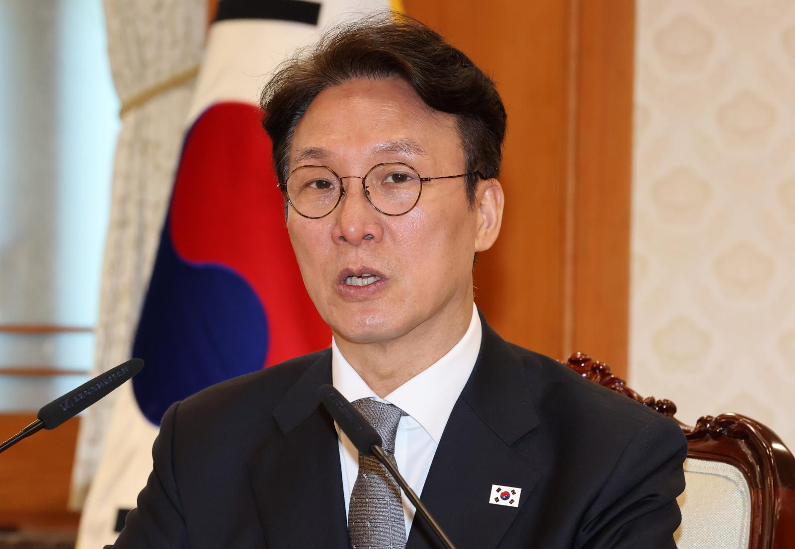 김민석 국무총리가 15일 오전 서울 종로구 정부서울청사에서 열린 치안·안전 관계장관회의에 참석해 발언하고 있다. 공동취재