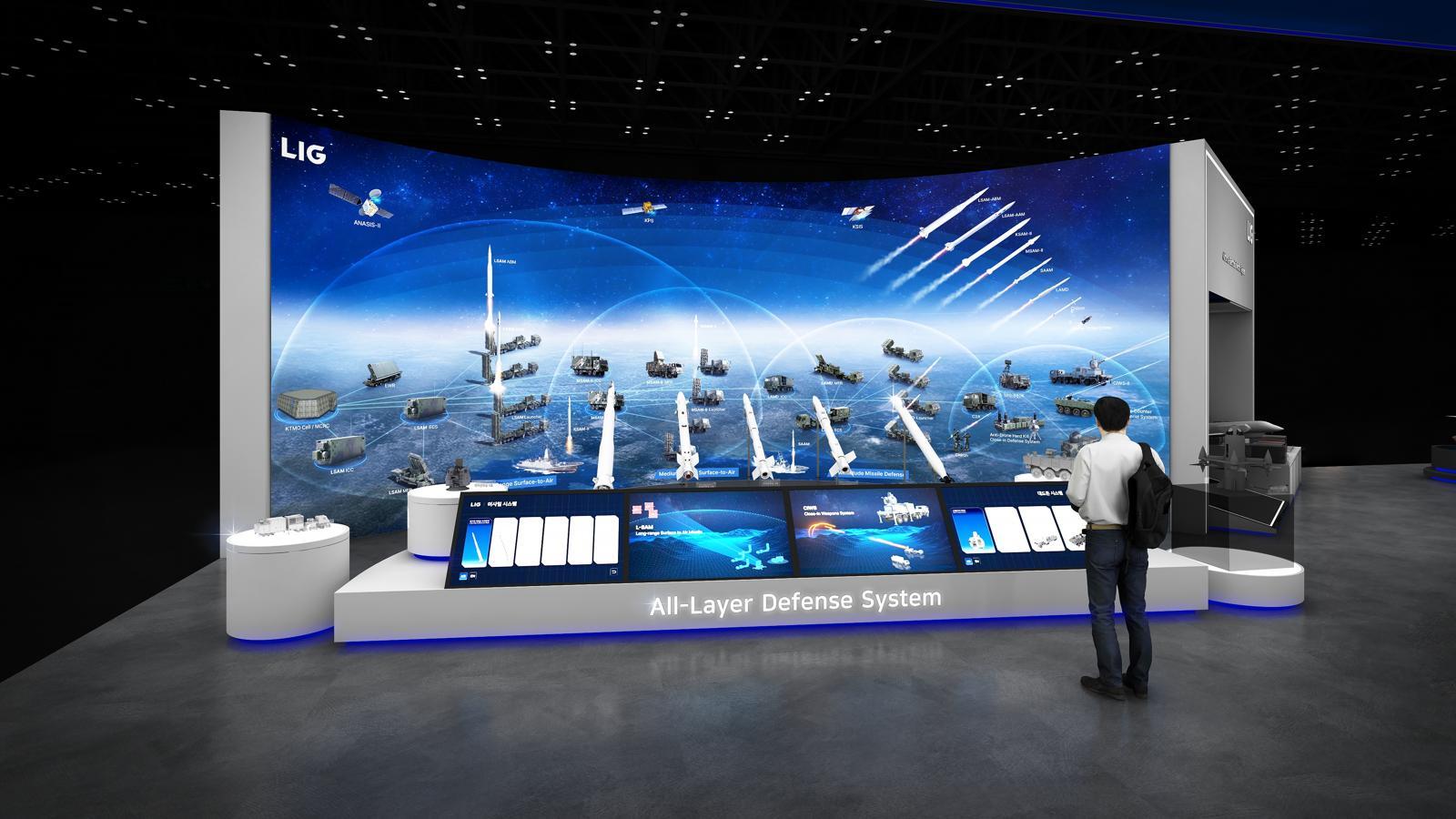 LIG넥스원이 ADEX에서 선보인 다층대공망존의 모습.