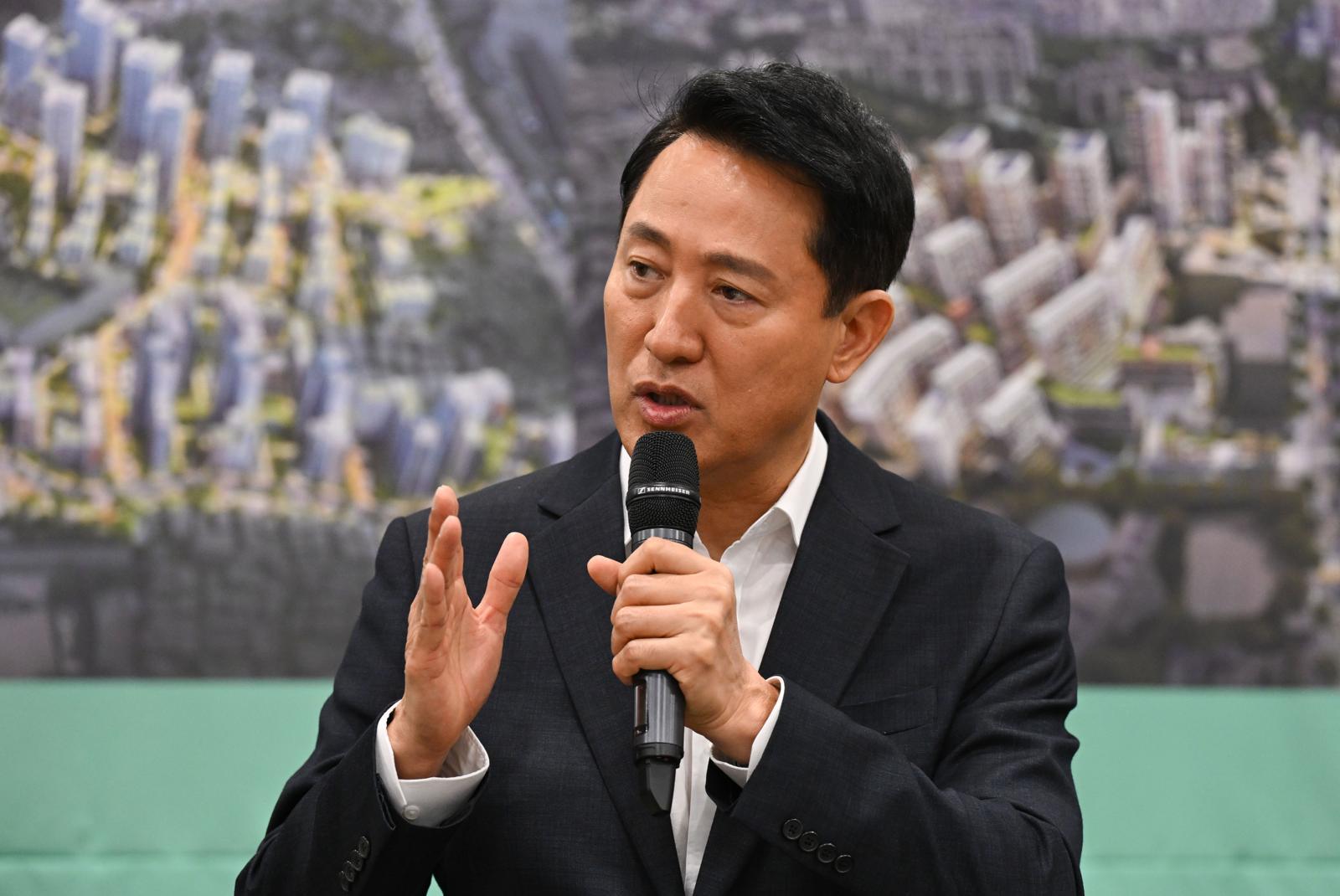 오세훈 서울시장이 16일 서울시청에서 열린 정비사업 연합회 간담회에서 발언하고 있다. (공동취재) 2025.10.16 뉴스1