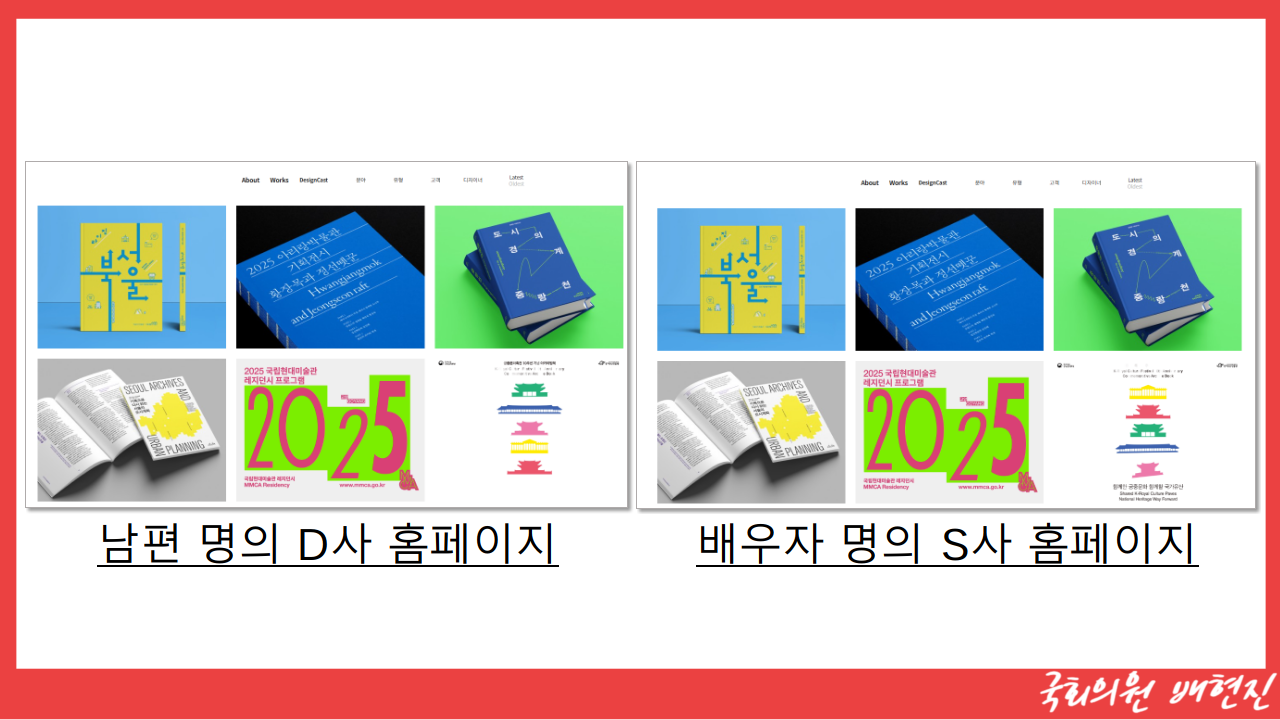 국회 문화체육관광위원회 소속 국민의힘 배현진 의원이 16일 열린 문체위 국정감사서 공개한 자료. 배현진 의원실 제공.