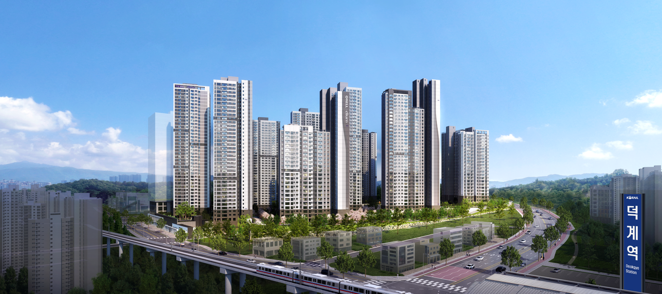 지하철 1호선 덕계역 도보권에 위치한 ‘지웰 엘리움 양주 덕계역’. ㈜신영 제공