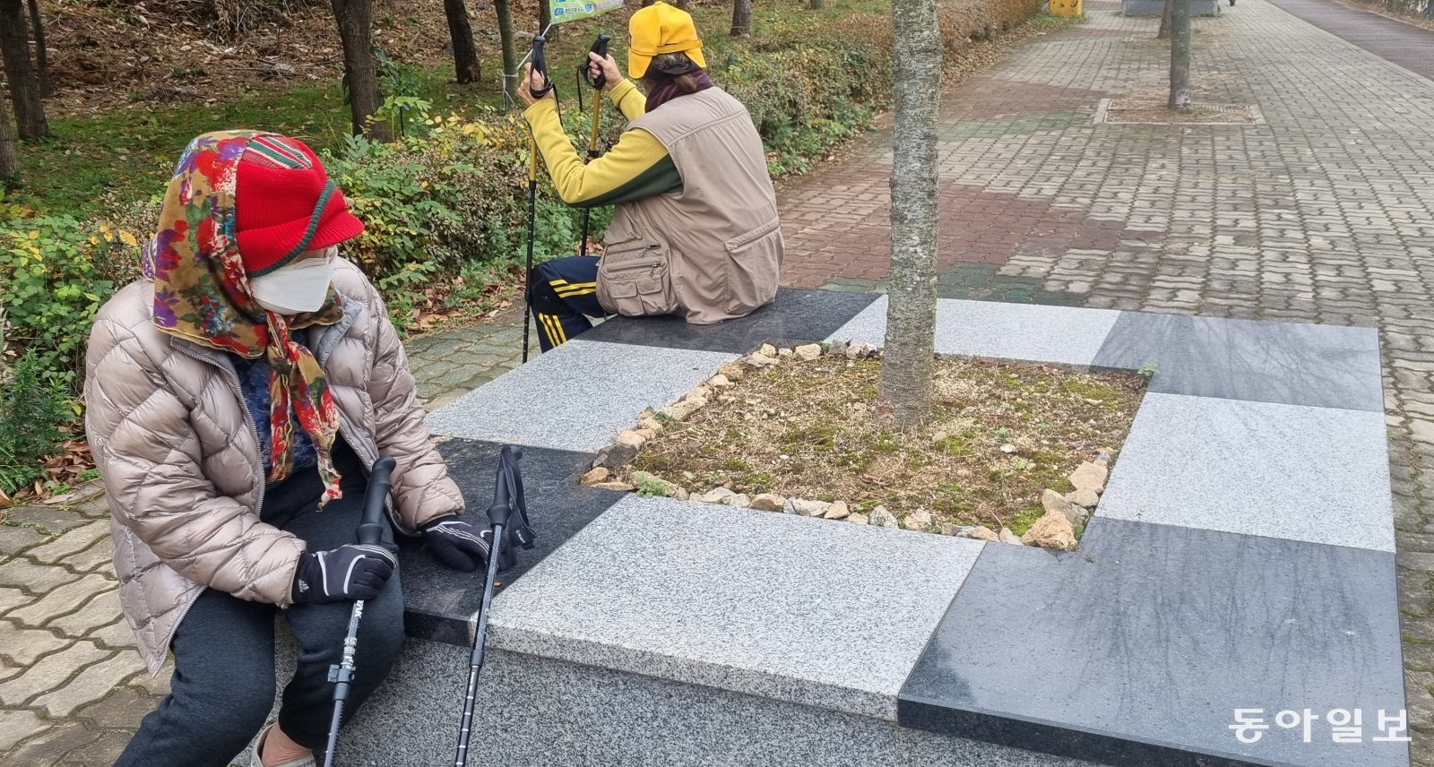 이호성 씨가 어머니 노순자 씨의 기억력들 되돌리기 위해 돌을 셀 수 있게 만든 대리석 구조물. 이호성 씨 제공.