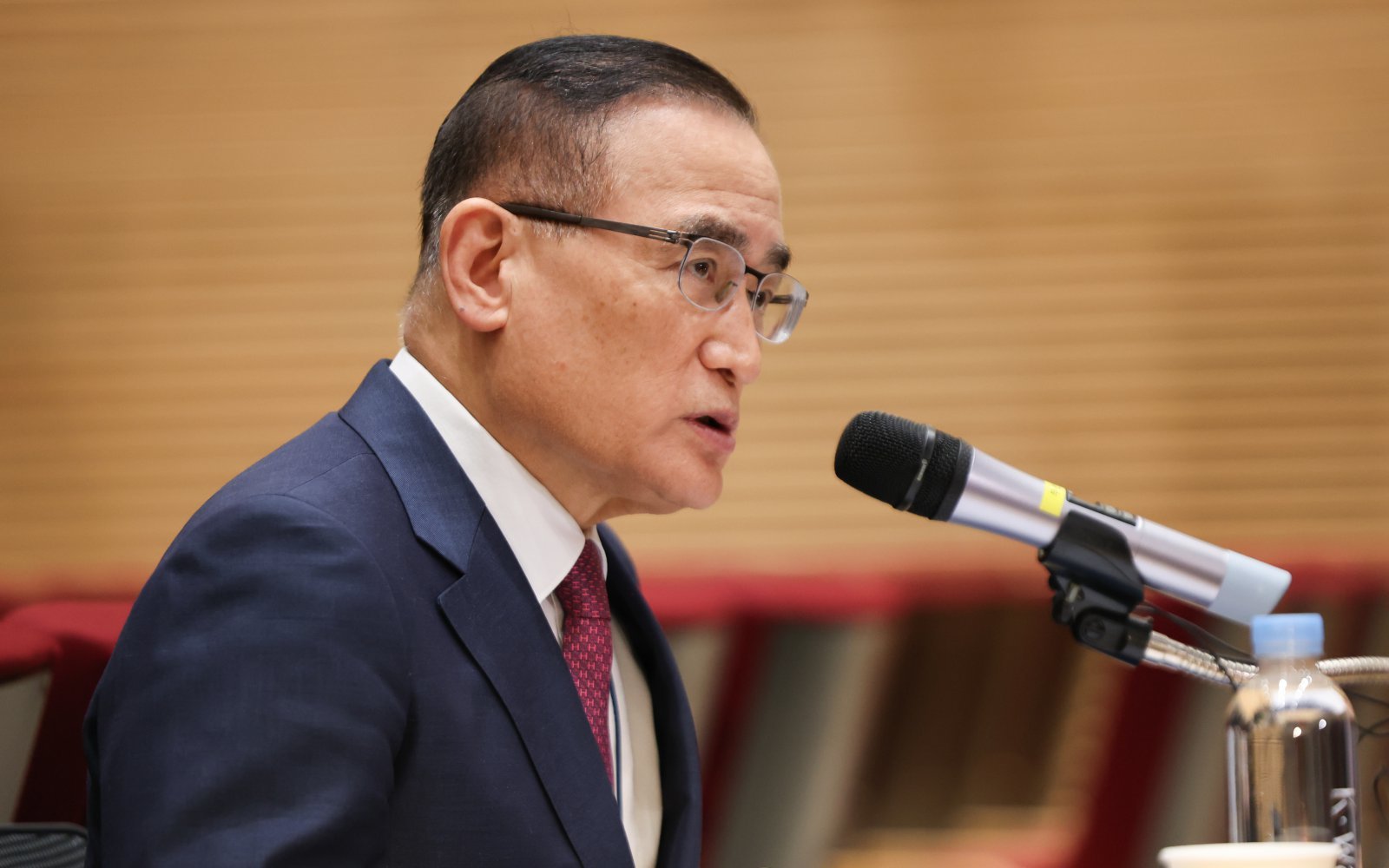 위성락 국가안보실장이 16일 서울 용산 대통령실 청사에서 열린 캄보디아 이슈의 구체적 대응 현황 브리핑에서 발언하고 있다. 2025.10.16 뉴스1