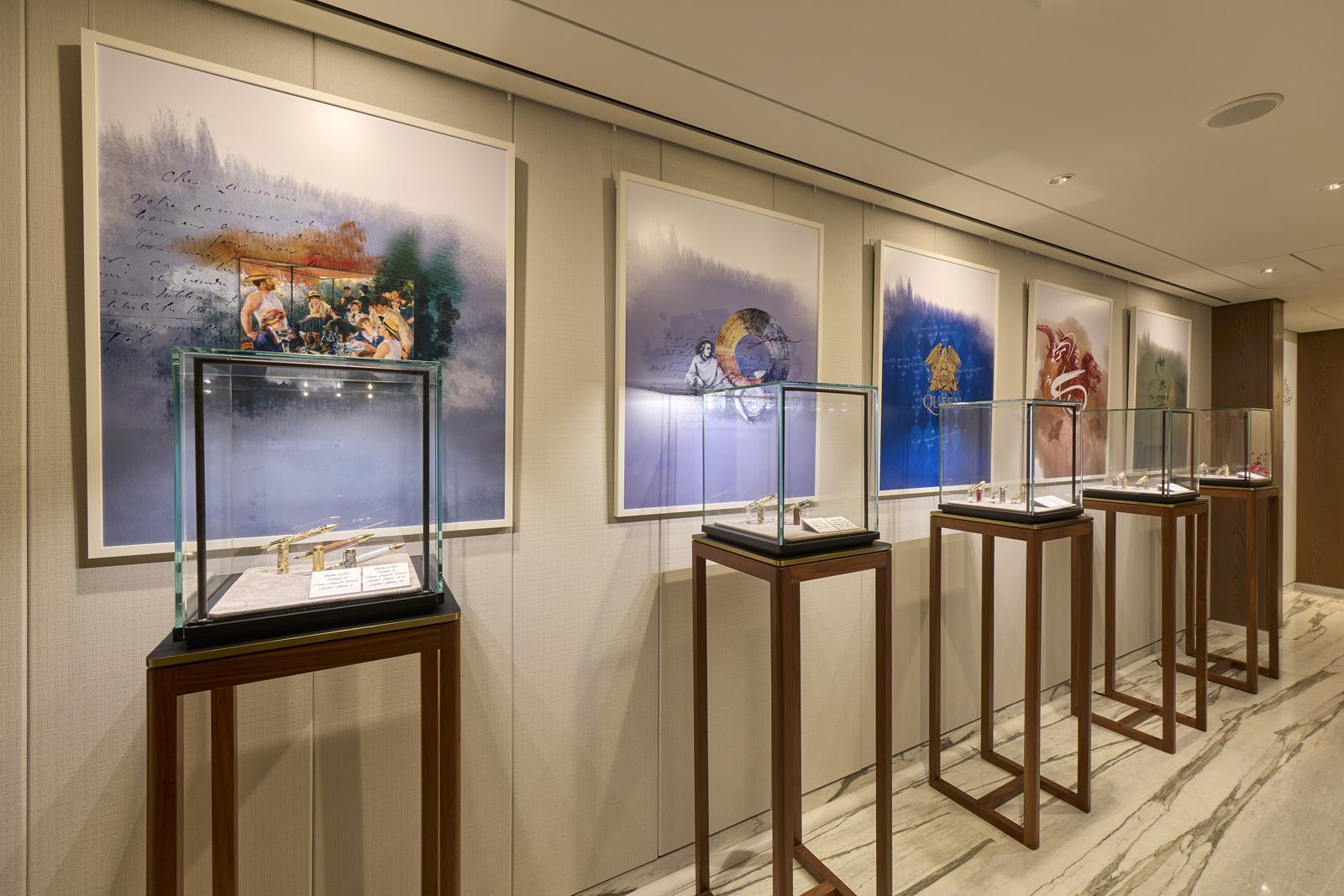 20일 서울 송파구 시그니엘에서 열린 ‘하이 아티스트리 이벤트’에 전시된 만년필의 모습.  몽블랑 제공