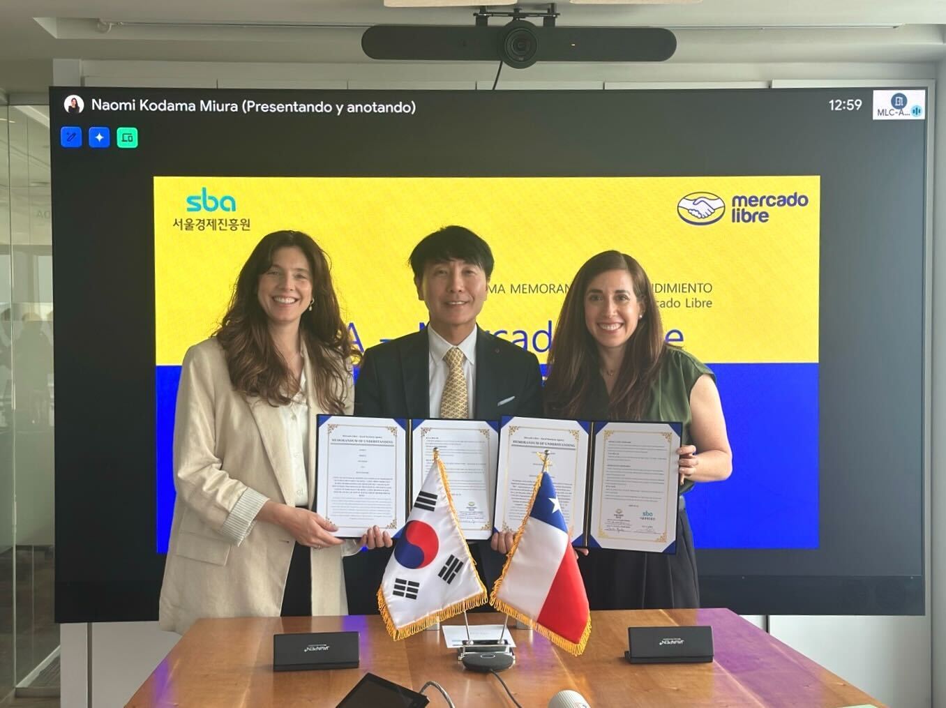 SBA와 메르카도리브레(칠레) 협약 체결 현장 / 출처=SBA
