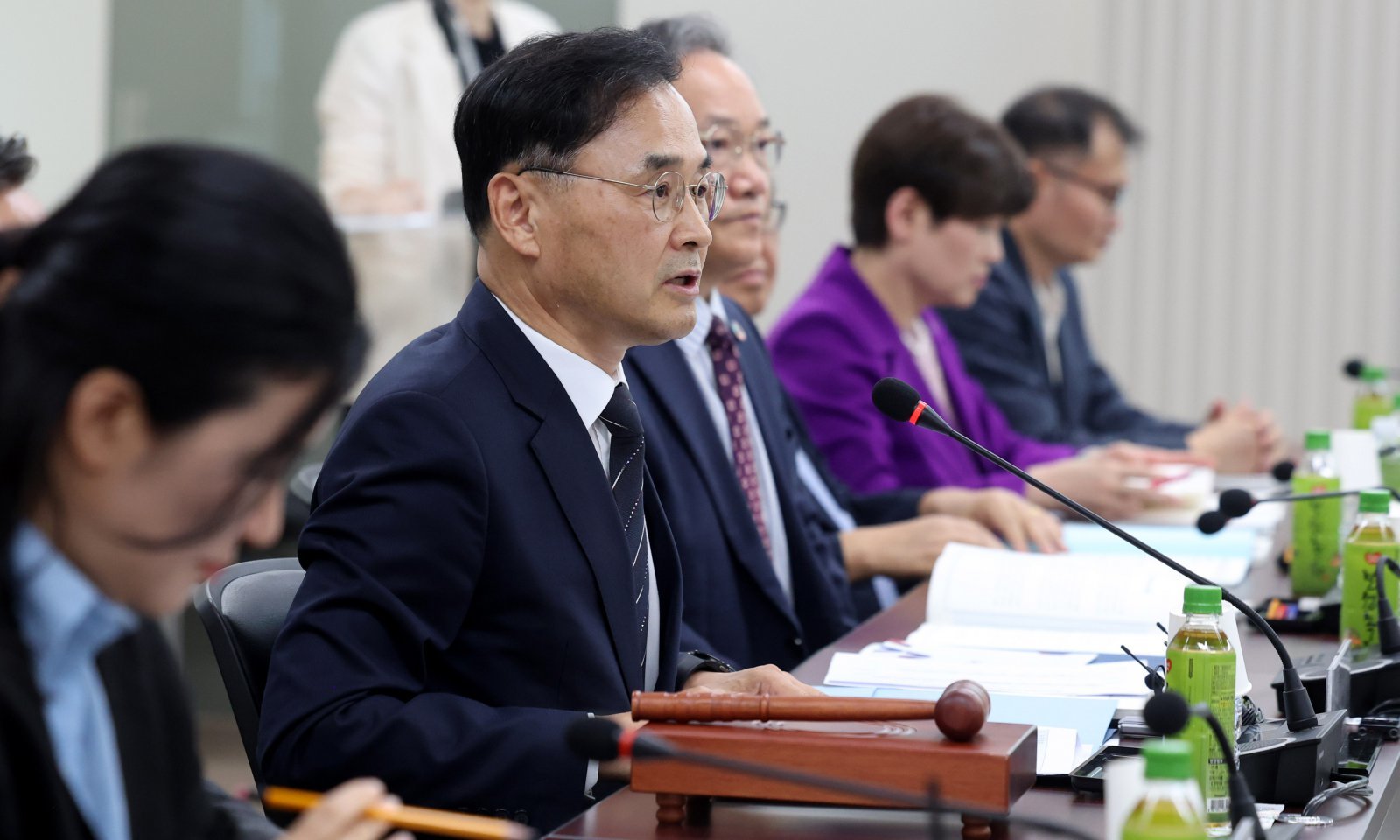 차정인 국가교육위원회 위원장이 19일 오전 서울 종로구 정부서울청사에서 열린 국가교육위원회 제60차 회의를 주재하고 있다. 2025.09.19 뉴시스