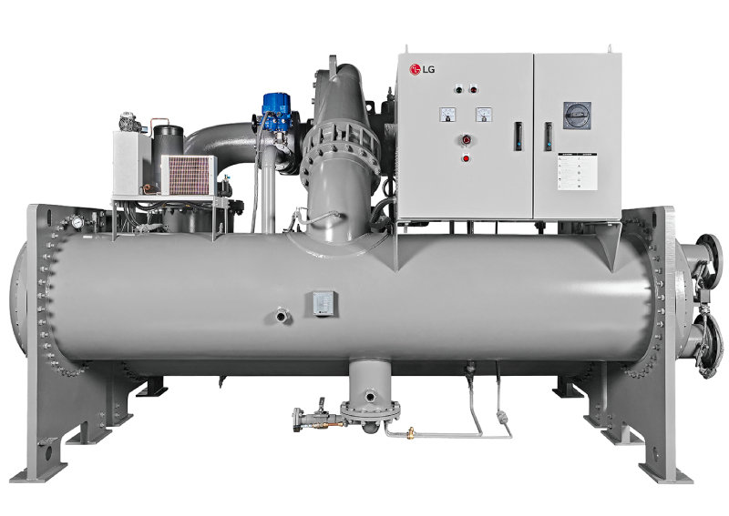 AI 데이터센터 열 관리 솔루션으로 주목받고 있는 LG전자의 초대형 냉방기 ‘무급유 인버터 터보 칠러’.