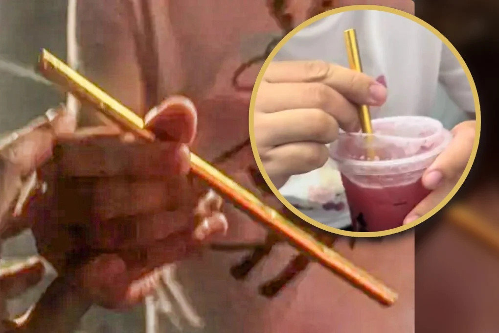 중국 저장성의 한 남성이 직접 제작해 사용하다 분실한 약 2천만원 상당의 ‘금 빨대’. 사진=SCMP