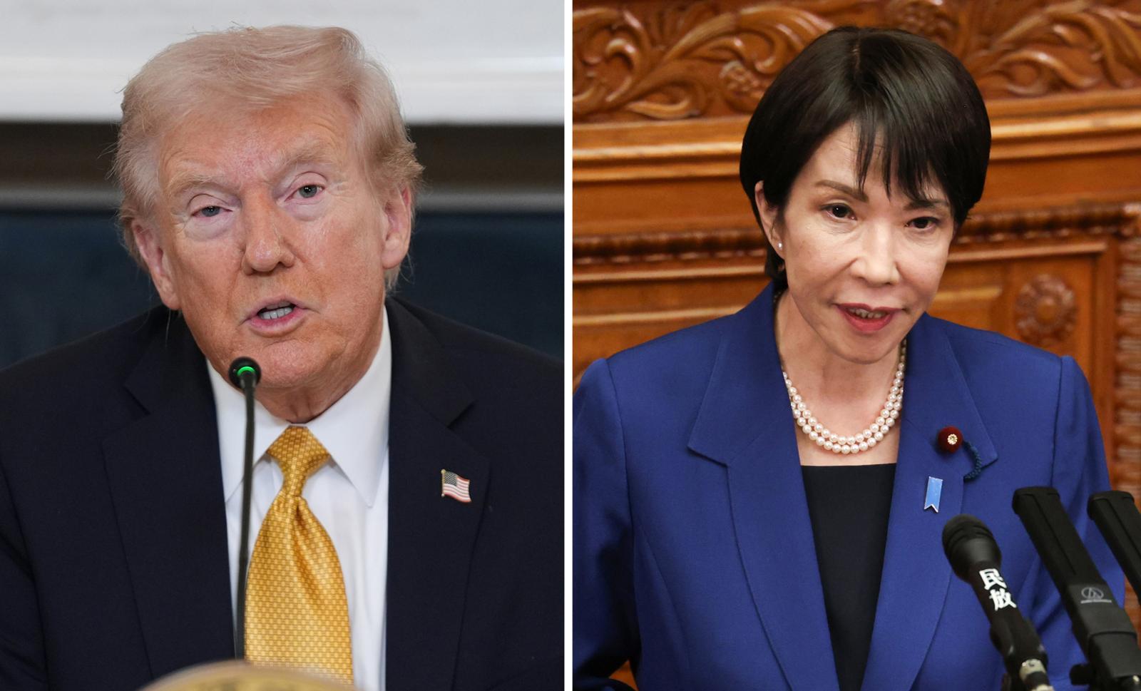 도널드 트럼프 미국 대통령(왼쪽), 다카이치 사나에 일본 총리.