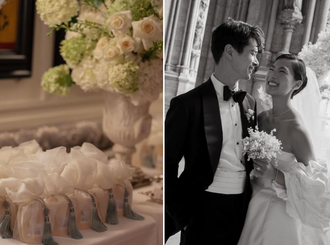 프랑스 명품 브랜드 ‘지방시’ 창립자의 조카인 션 타팽 드 지방시와 한국인 여성 정다혜 씨의 결혼식에 준비된 하객 답례품. 인스타그램 캡처