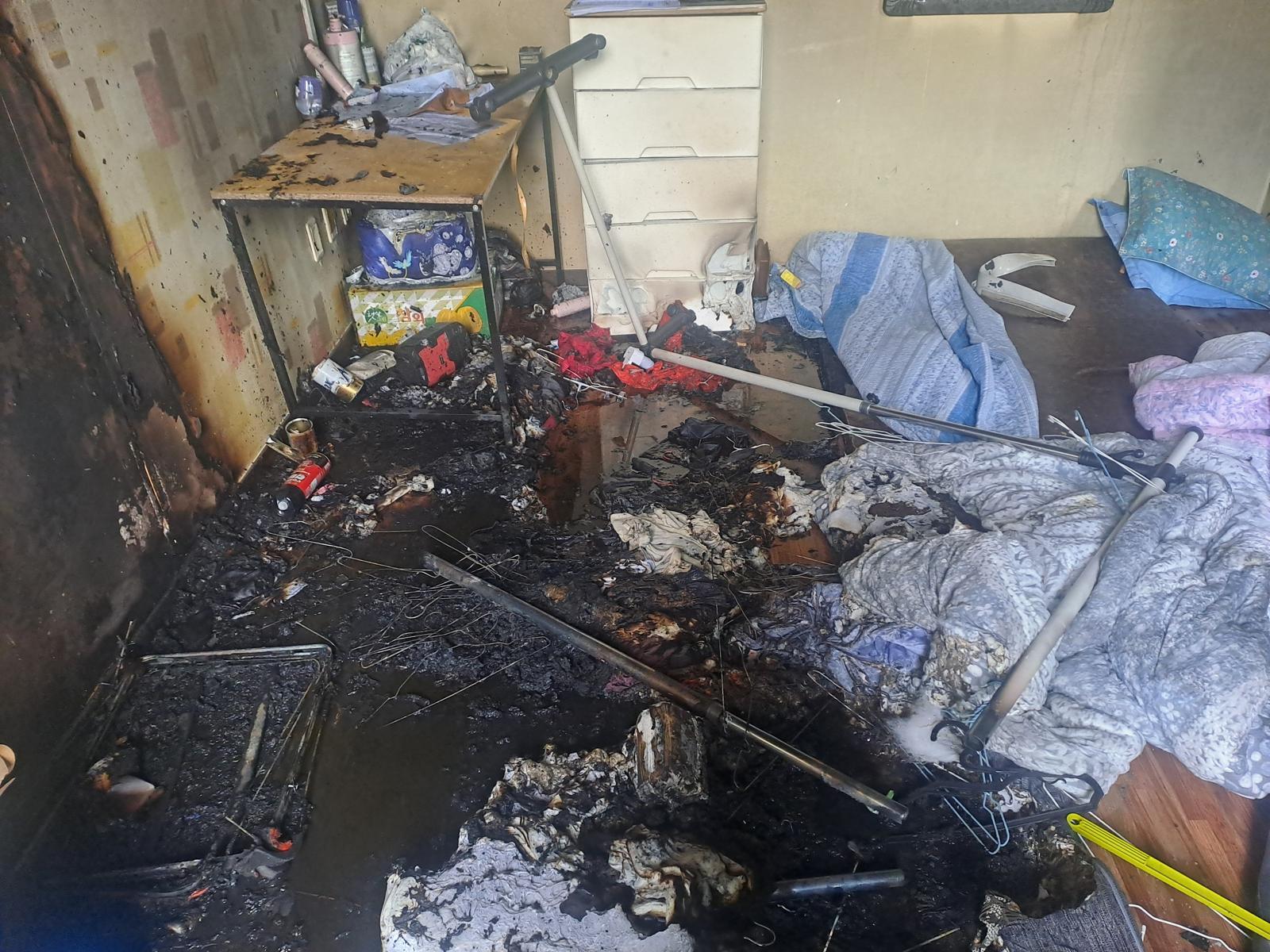 군산 미룡동 방화 화재 현장.(전북소방본부 제공. 재판매 및 DB금지)